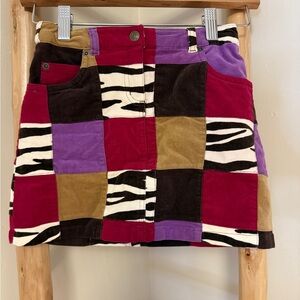 Y2K Talbots Girls patchwork mini skirt with zebra and purple tones size 6X